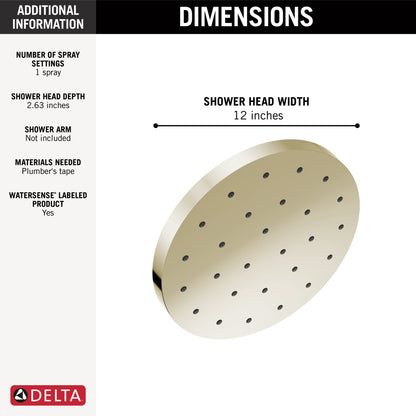 Delta Universal Showering Components 52160 H2Okinetic Single-Setting Shower Head with Ultrasoak