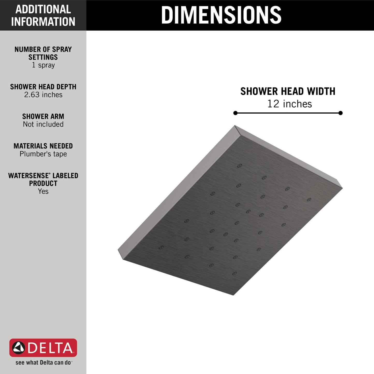 Delta Universal Showering Components 52161 H2Okinetic Single-Setting Shower Head with Ultrasoak
