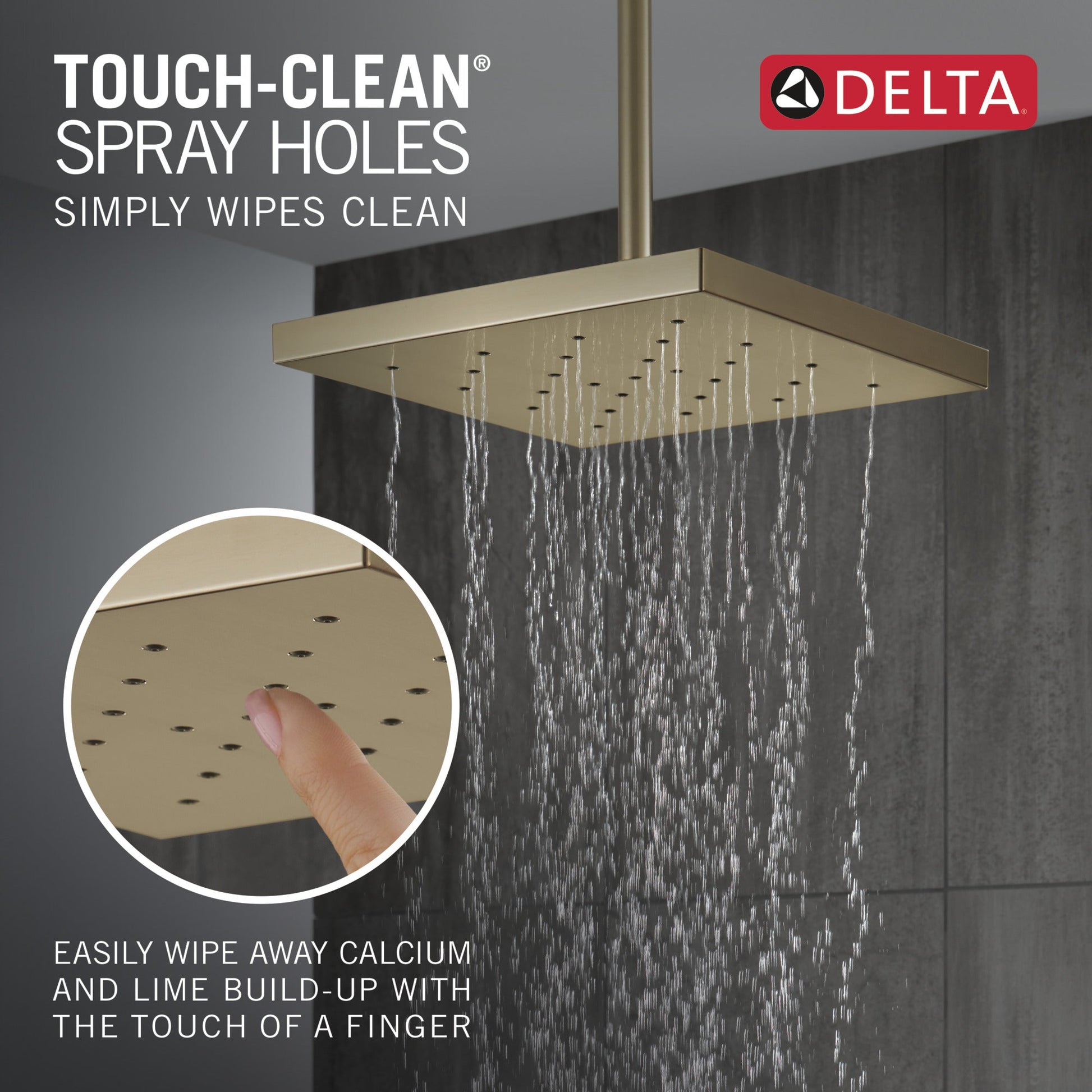 Delta Universal Showering Components 52161 H2Okinetic Single-Setting Shower Head with Ultrasoak, lumicoat champagne...