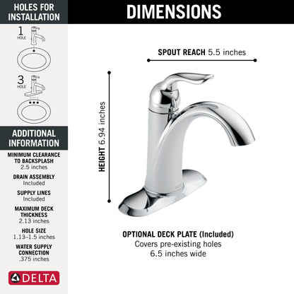 Delta Lahara 538 Single Handle Bathroom Faucet