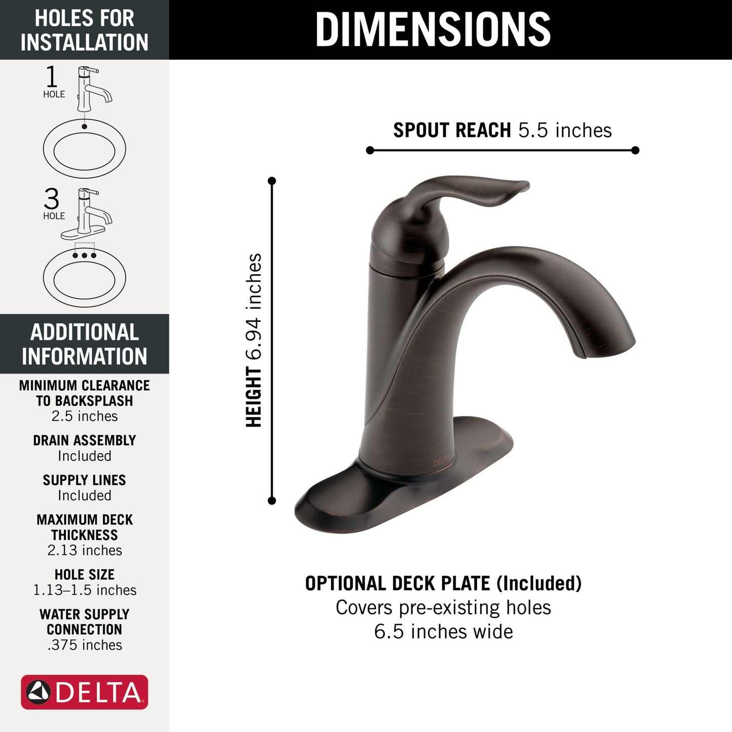 Delta Lahara 538 Single Handle Bathroom Faucet