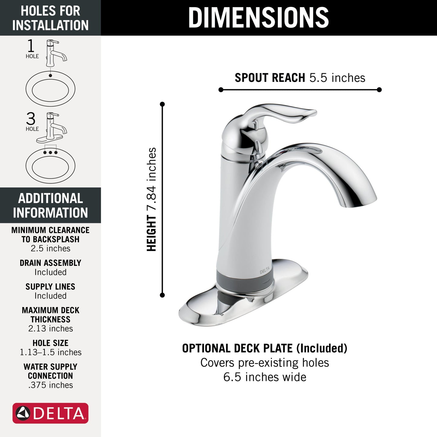 Delta Lahara 538T Touch2O Bathroom Faucet with Touchless Technology