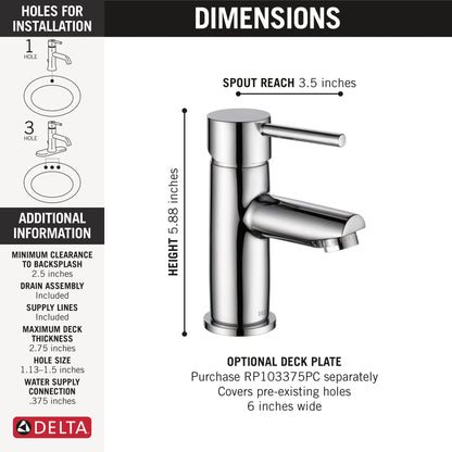 Delta Modern 559LF Single Handle Project-Pack Bathroom Faucet