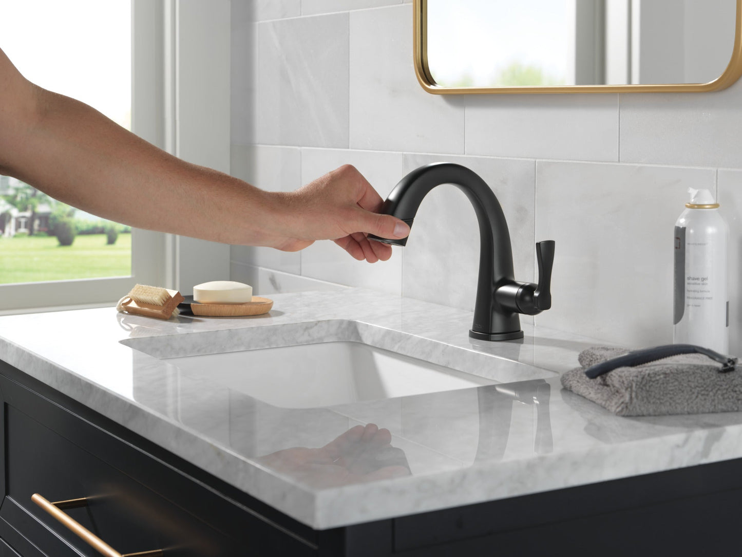 Delta Stryke 577 Single Handle Pull Down Bathroom Faucet