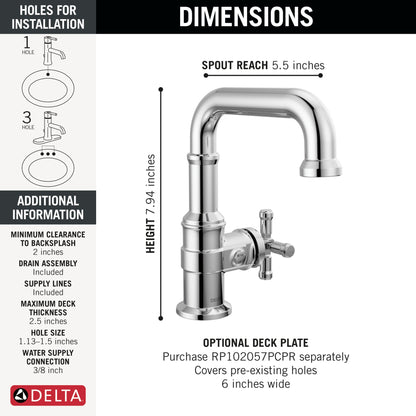 Delta Broderick 587SH Single Handle Bathroom Faucet