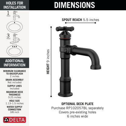 Delta Broderick 687 Single Handle Bathroom Faucet