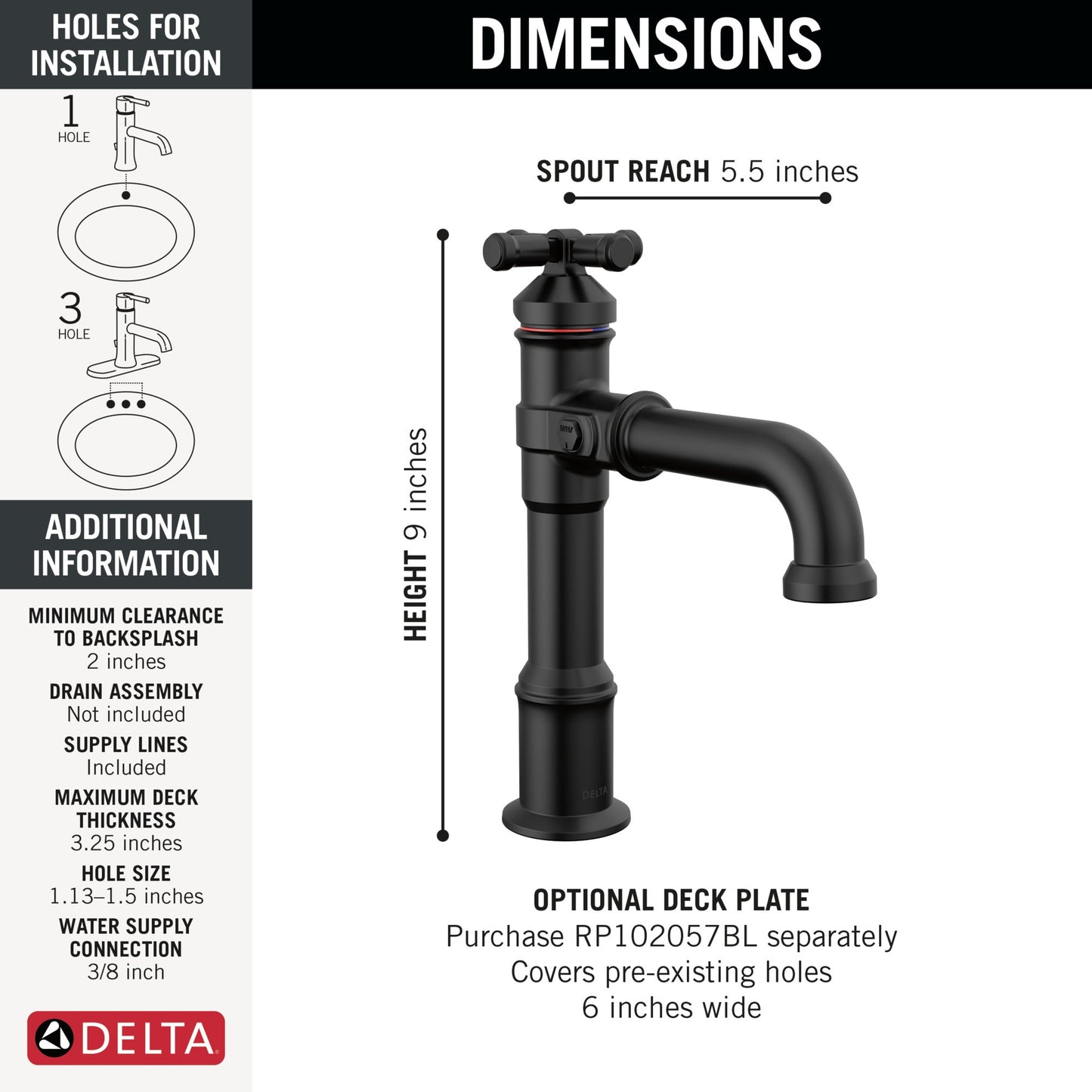 Delta Broderick 687 Single Handle Bathroom Faucet