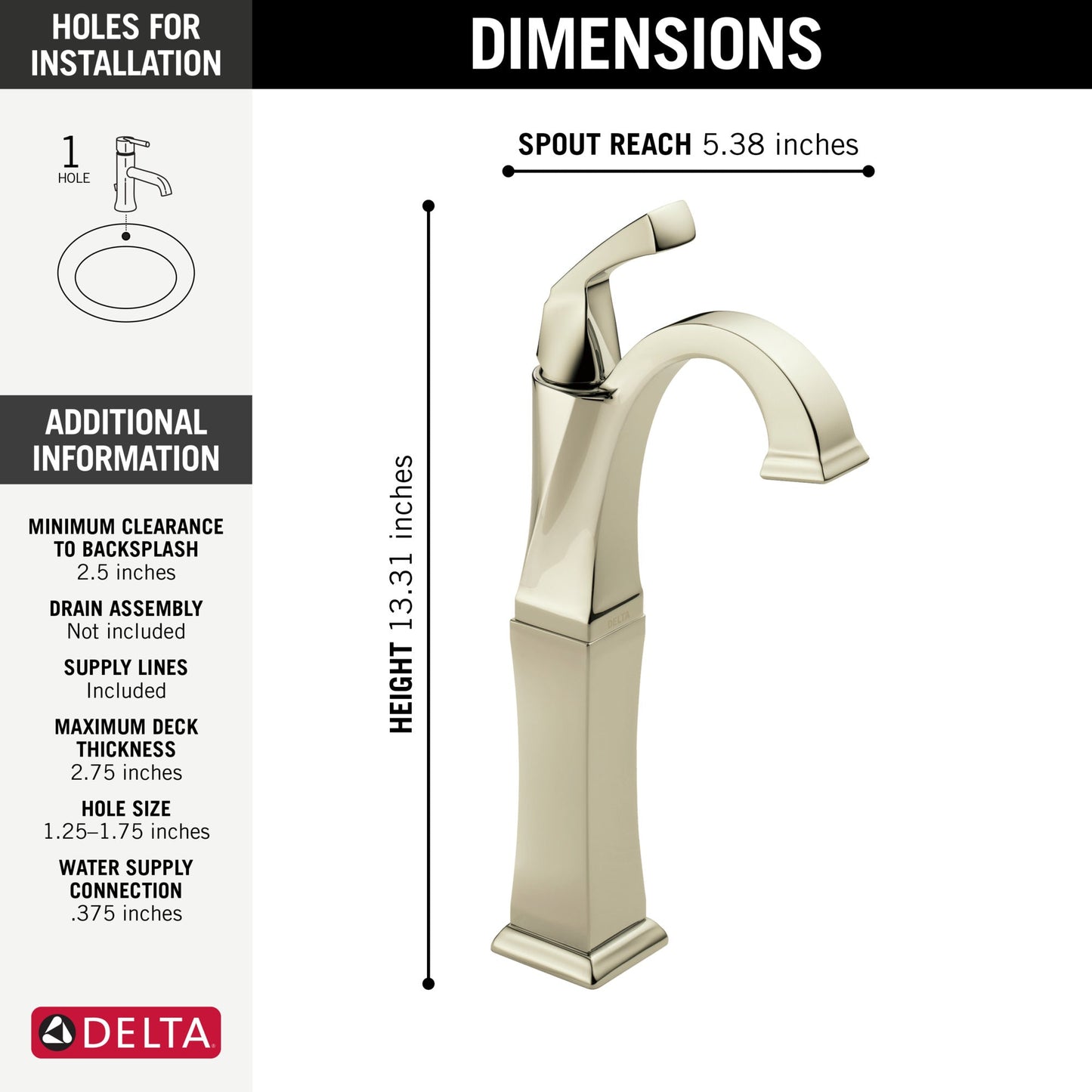 Delta Dryden 751 Single Handle Vessel Bathroom Faucet