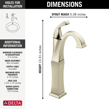 Delta Dryden 751 Single Handle Vessel Bathroom Faucet