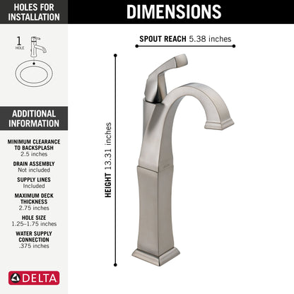 Delta Dryden 751 Single Handle Vessel Bathroom Faucet