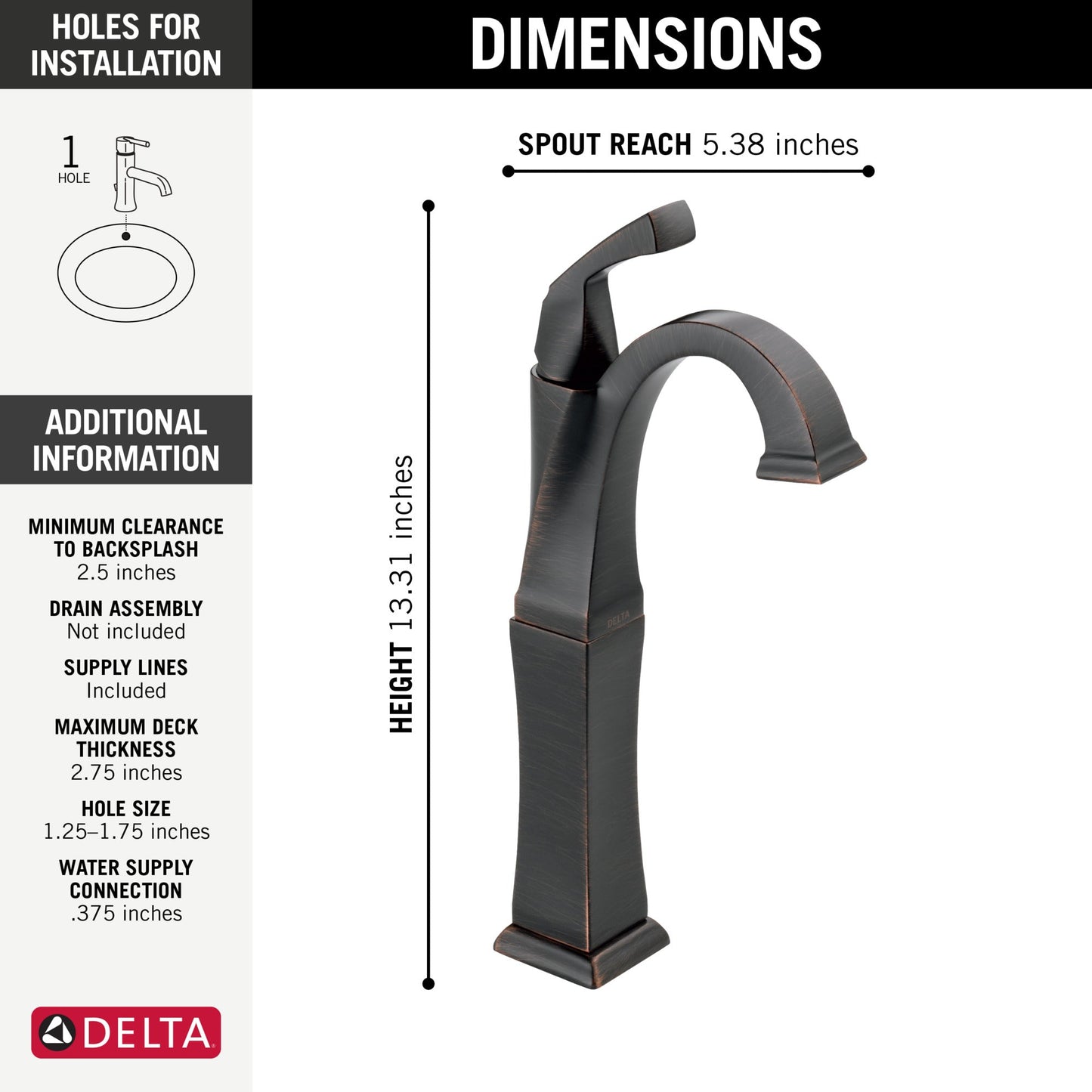 Delta Dryden 751 Single Handle Vessel Bathroom Faucet