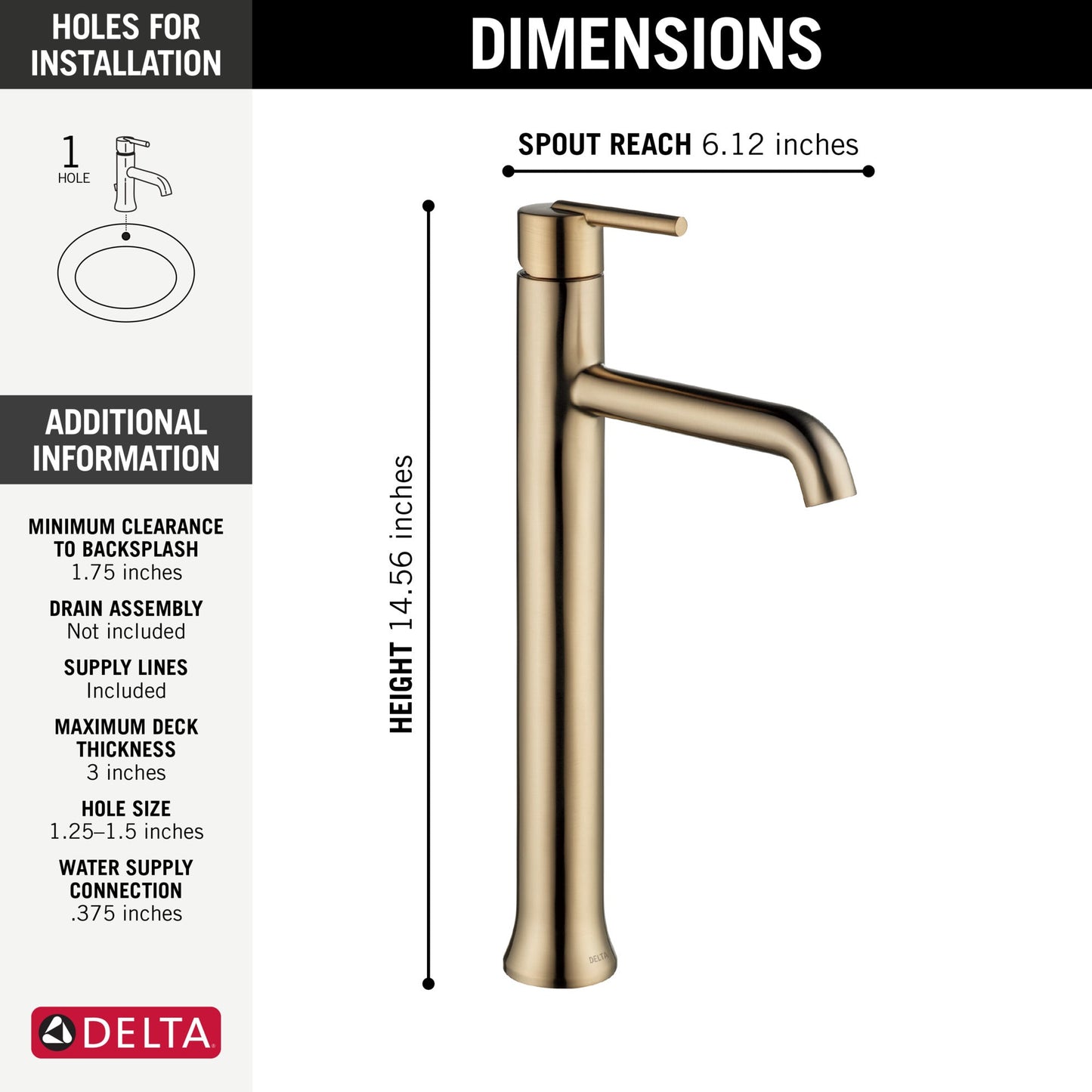 Delta Trinsic 759 Single Handle Vessel Bathroom Faucet
