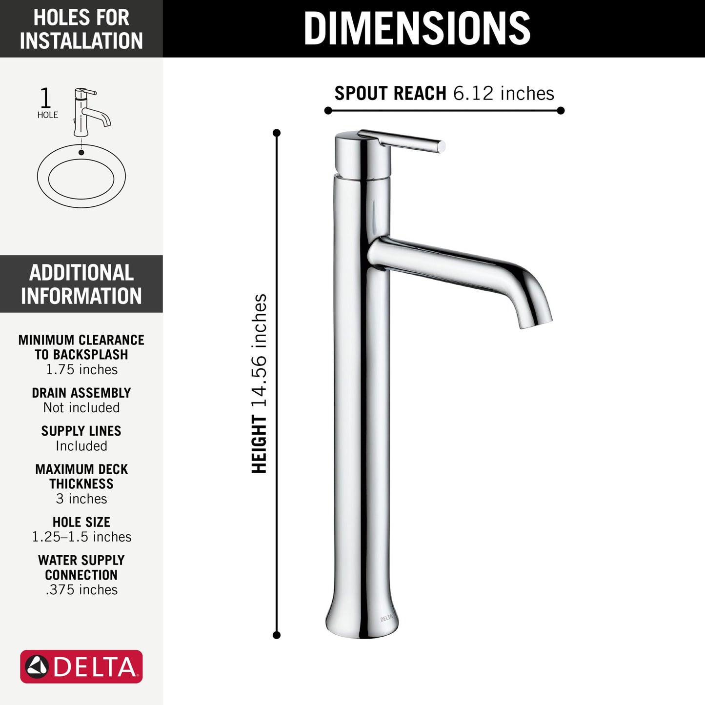 Delta Trinsic 759 Single Handle Vessel Bathroom Faucet