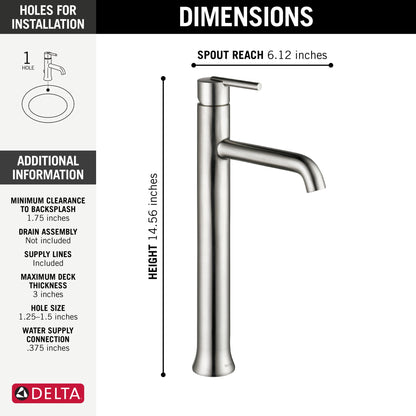 Delta Trinsic 759 Single Handle Vessel Bathroom Faucet
