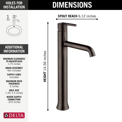 Delta Trinsic 759 Single Handle Vessel Bathroom Faucet