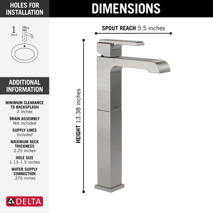 Delta Ara 767LF Single Handle Vessel Bathroom Faucet