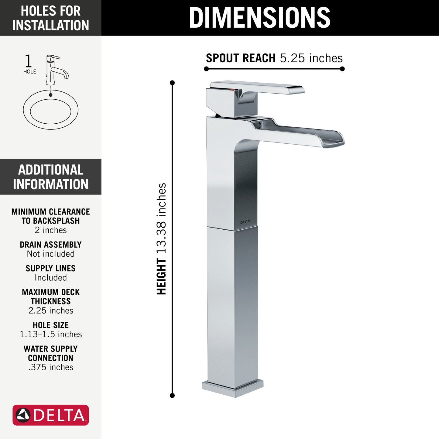 Delta Ara 768LF Single Handle Vessel Channel Bathroom Faucet