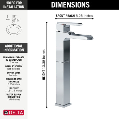 Delta Ara 768LF Single Handle Vessel Channel Bathroom Faucet