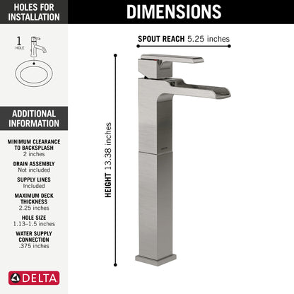 Delta Ara 768LF Single Handle Vessel Channel Bathroom Faucet