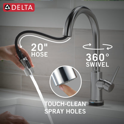Delta Trinsic 9159TL TouchTouch 2O Technology Kitchen Faucet with Touchless Technology, arctic stainless - view 4