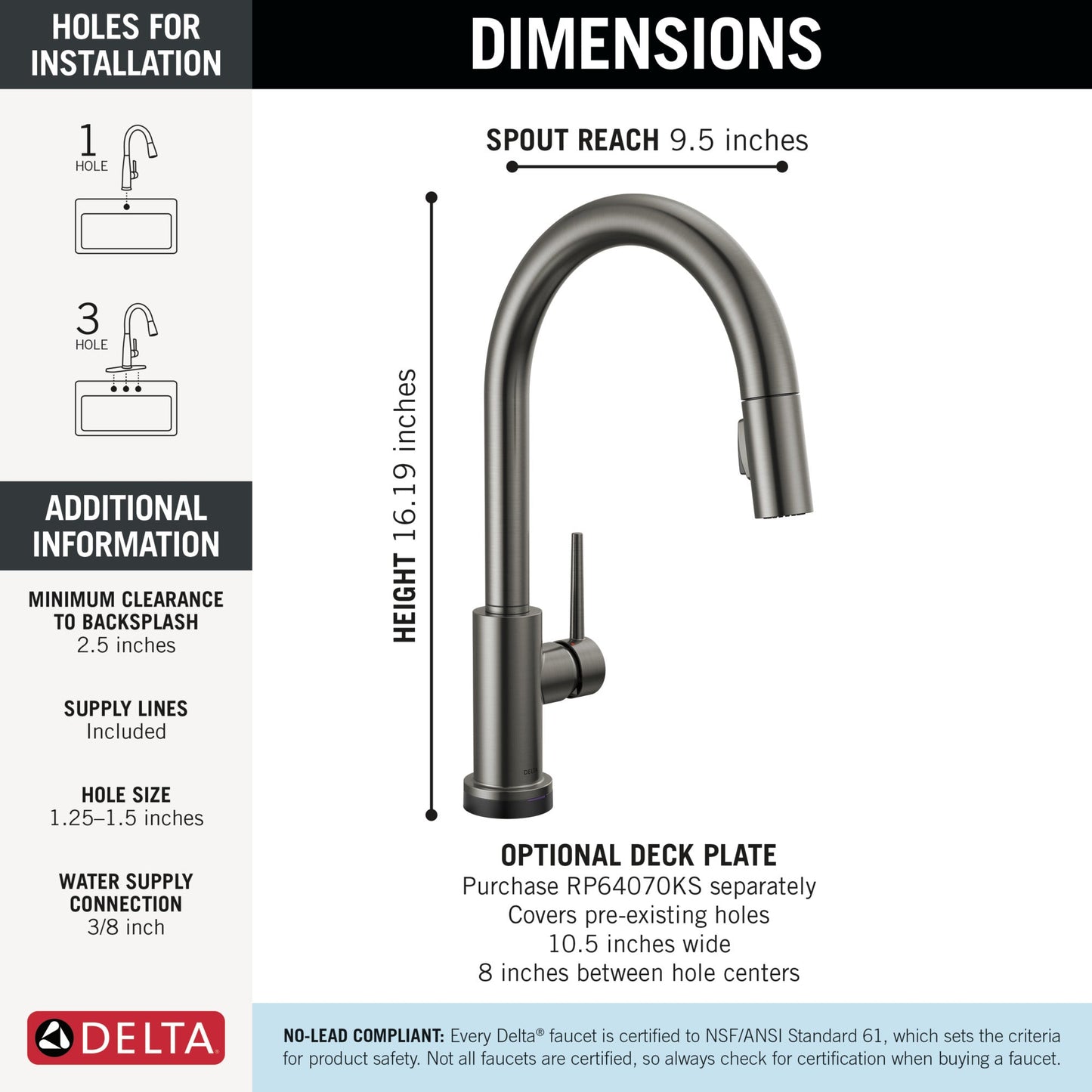 Delta Trinsic 9159TL TouchTouch 2O Technology Kitchen Faucet with Touchless Technology