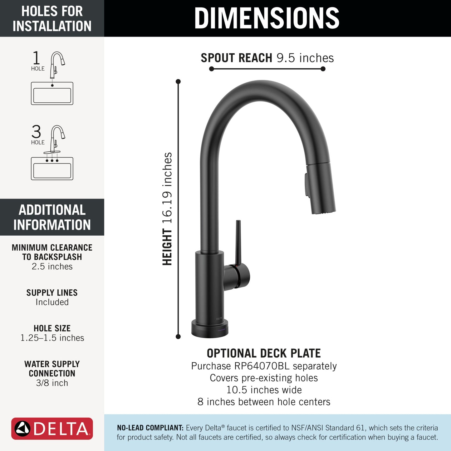 Delta Trinsic 9159TL TouchTouch 2O Technology Kitchen Faucet with Touchless Technology