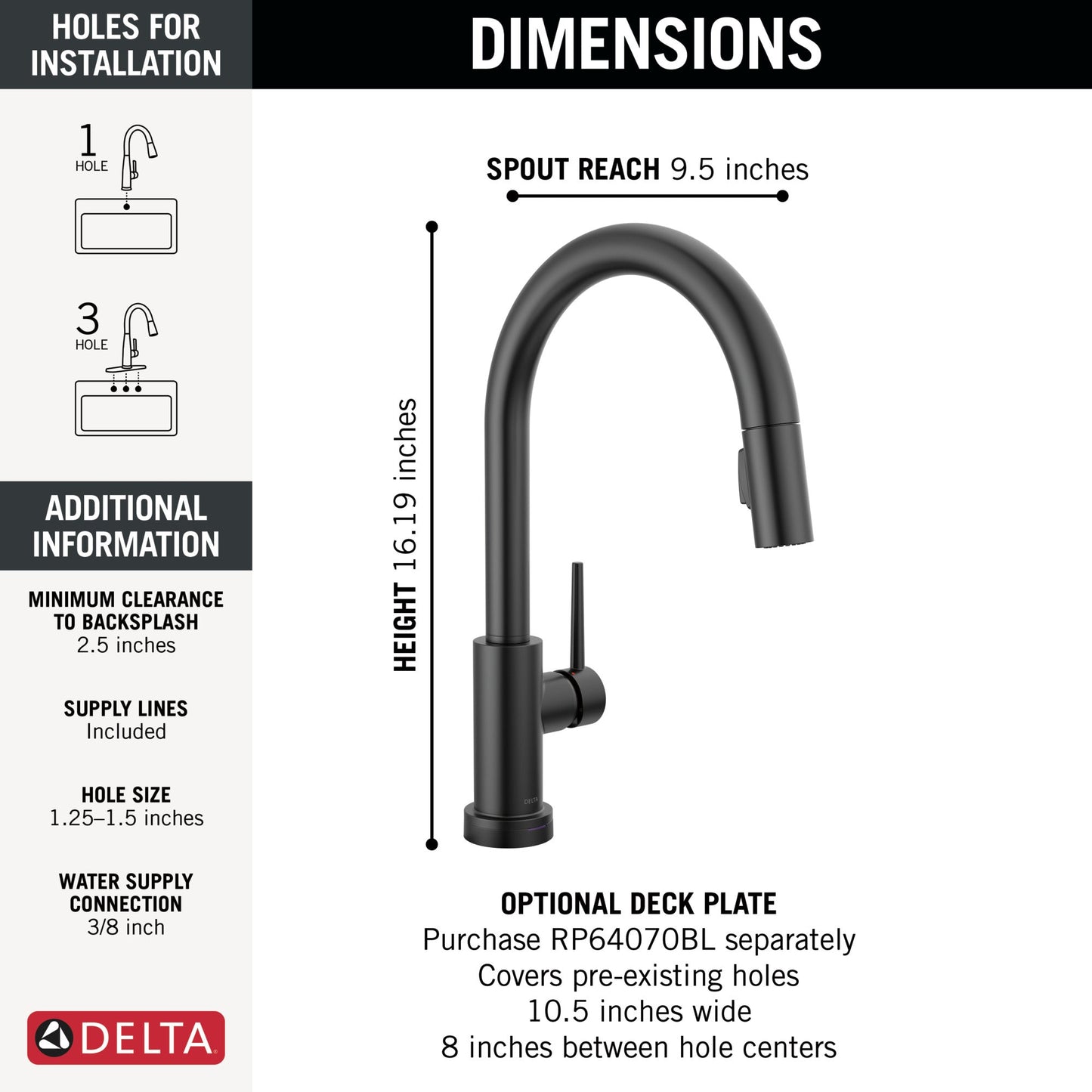 Delta Trinsic 9159TLV VoiceIQ Kitchen Faucet with TouchTouch 2O Technology with Touchless Technology