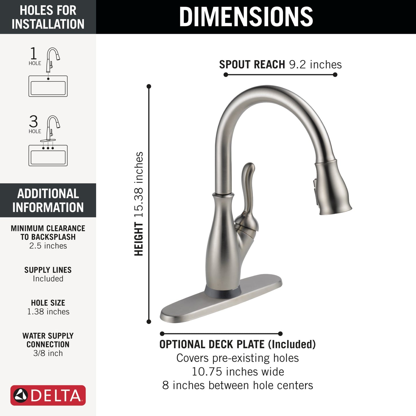 Delta Leland 9178TL TouchTouch 2O Technology Kitchen Faucet with Touchless Technology