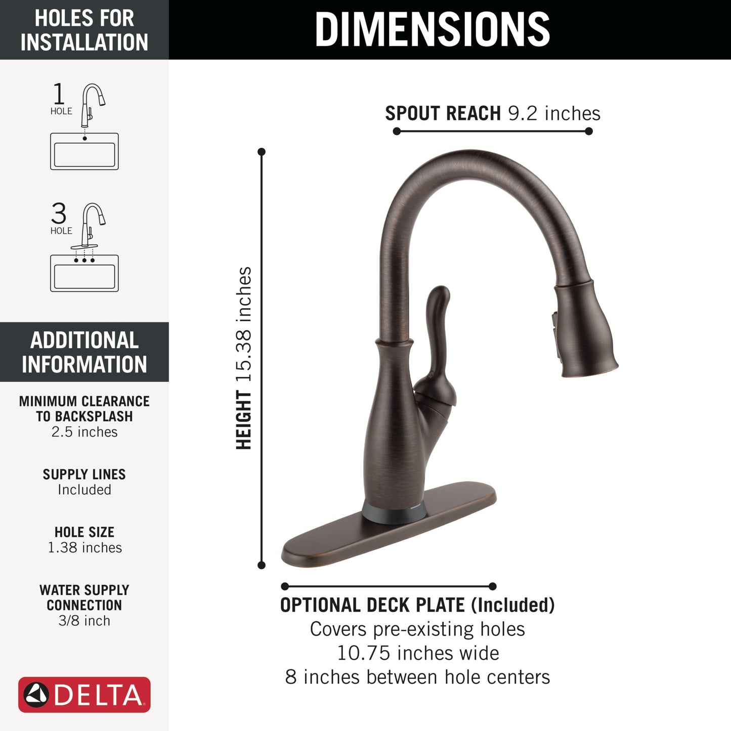 Delta Leland 9178TL TouchTouch 2O Technology Kitchen Faucet with Touchless Technology