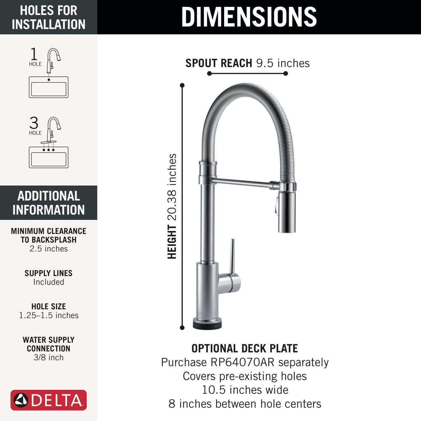 Delta Trinsic 9659TL TouchTouch 2O Technology Kitchen Faucet with Touchless Technology, arctic stainless - view 3