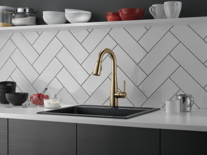 Delta Essa 9913T Single Handle Pull-Down Bar / Prep Faucet with TouchTouch 2O Technology