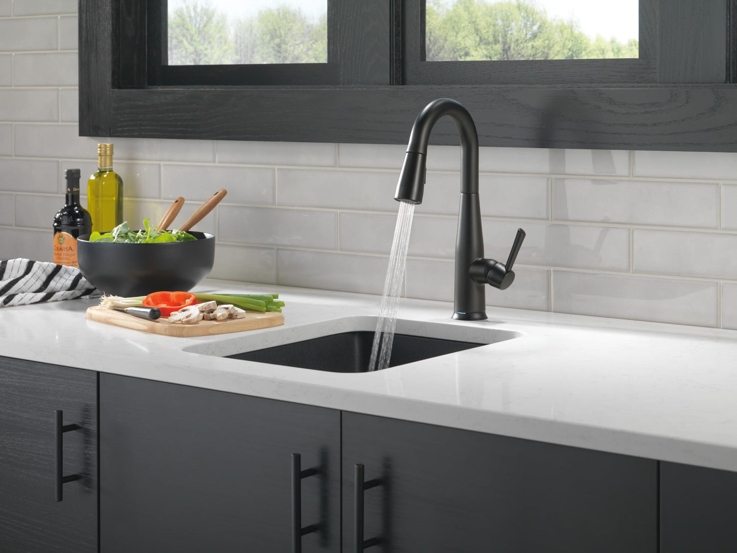 Delta Essa 9913T Single Handle Pull-Down Bar / Prep Faucet with TouchTouch 2O Technology