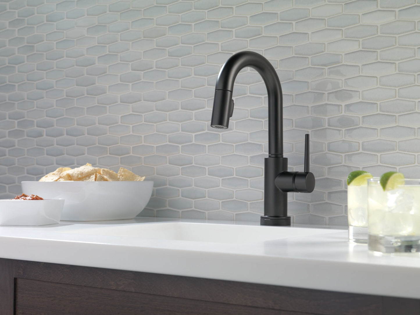 Delta Trinsic 9959T Single Handle Pull-Down Bar / Prep Faucet with TouchTouch 2O Technology