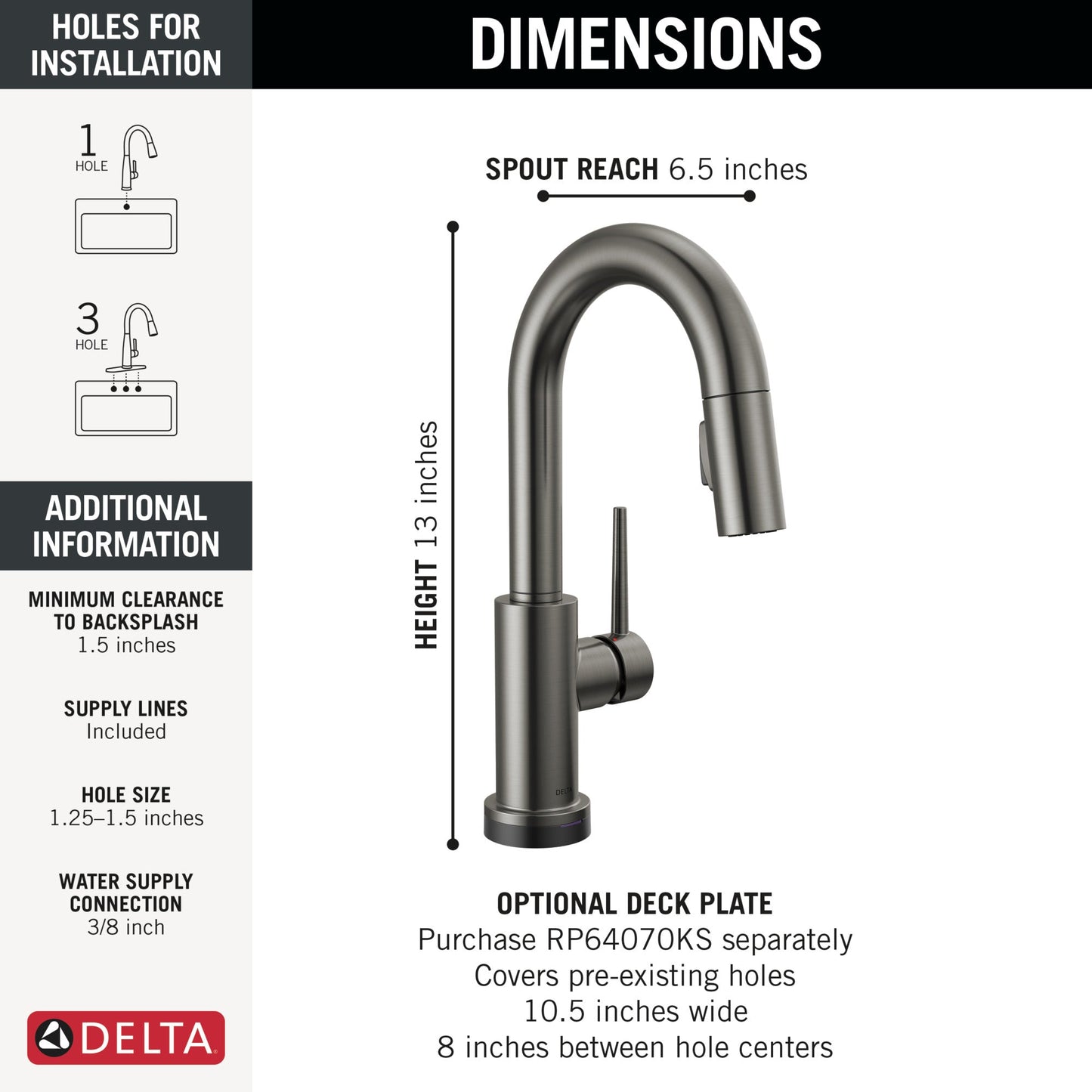 Delta Trinsic 9959TL Touch2O Bar / Prep Faucet with Touchless Technology