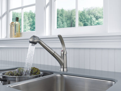 Delta Foundations B4310LF Single Handle Pull-Out Kitchen Faucet