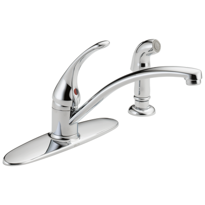 Delta Foundations B4410LF Single Handle Kitchen Faucet with Spray