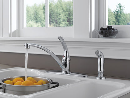 Delta Foundations B4410LF Single Handle Kitchen Faucet with Spray