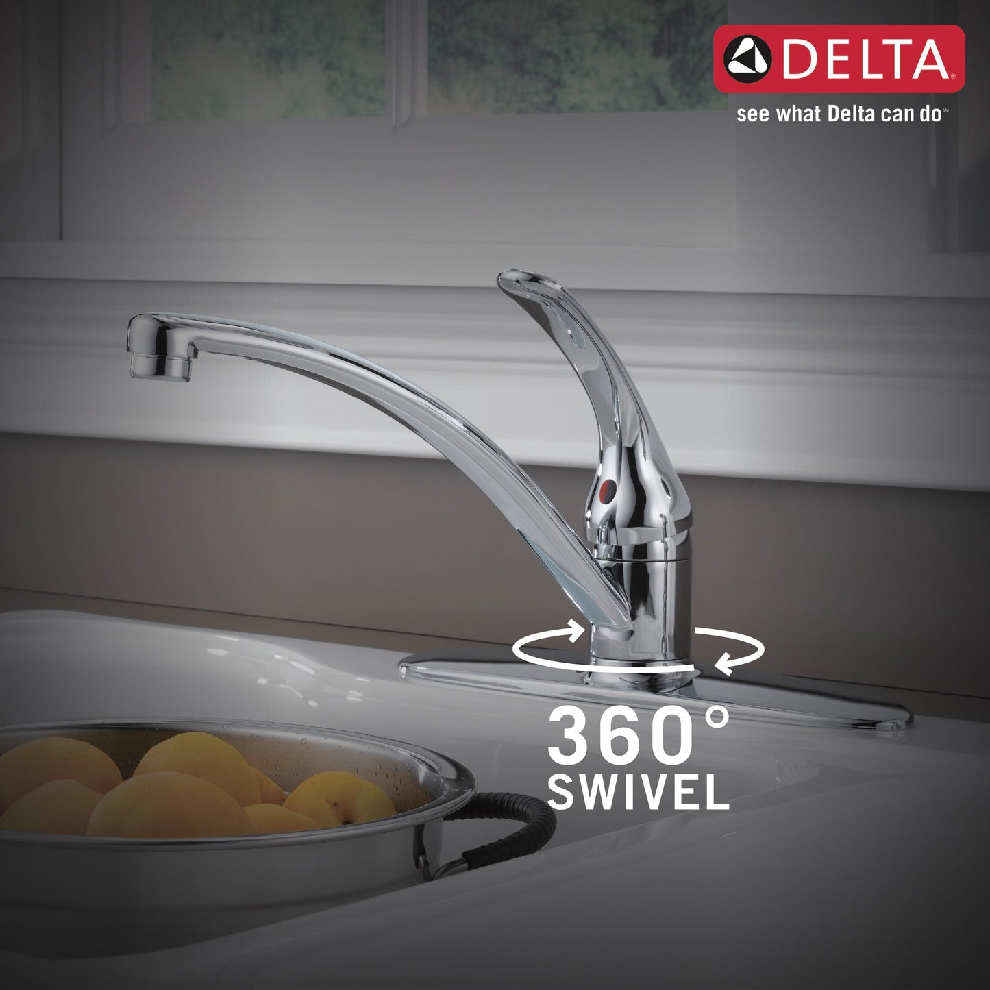 Delta Foundations B4410LF Single Handle Kitchen Faucet with Spray