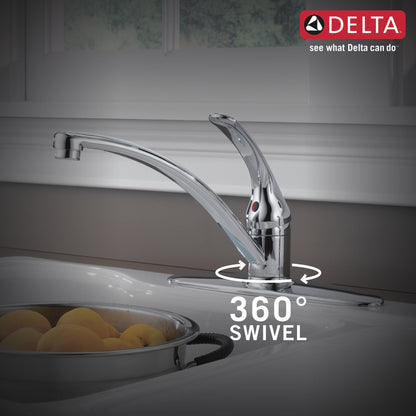 Delta Foundations B4410LF Single Handle Kitchen Faucet with Spray