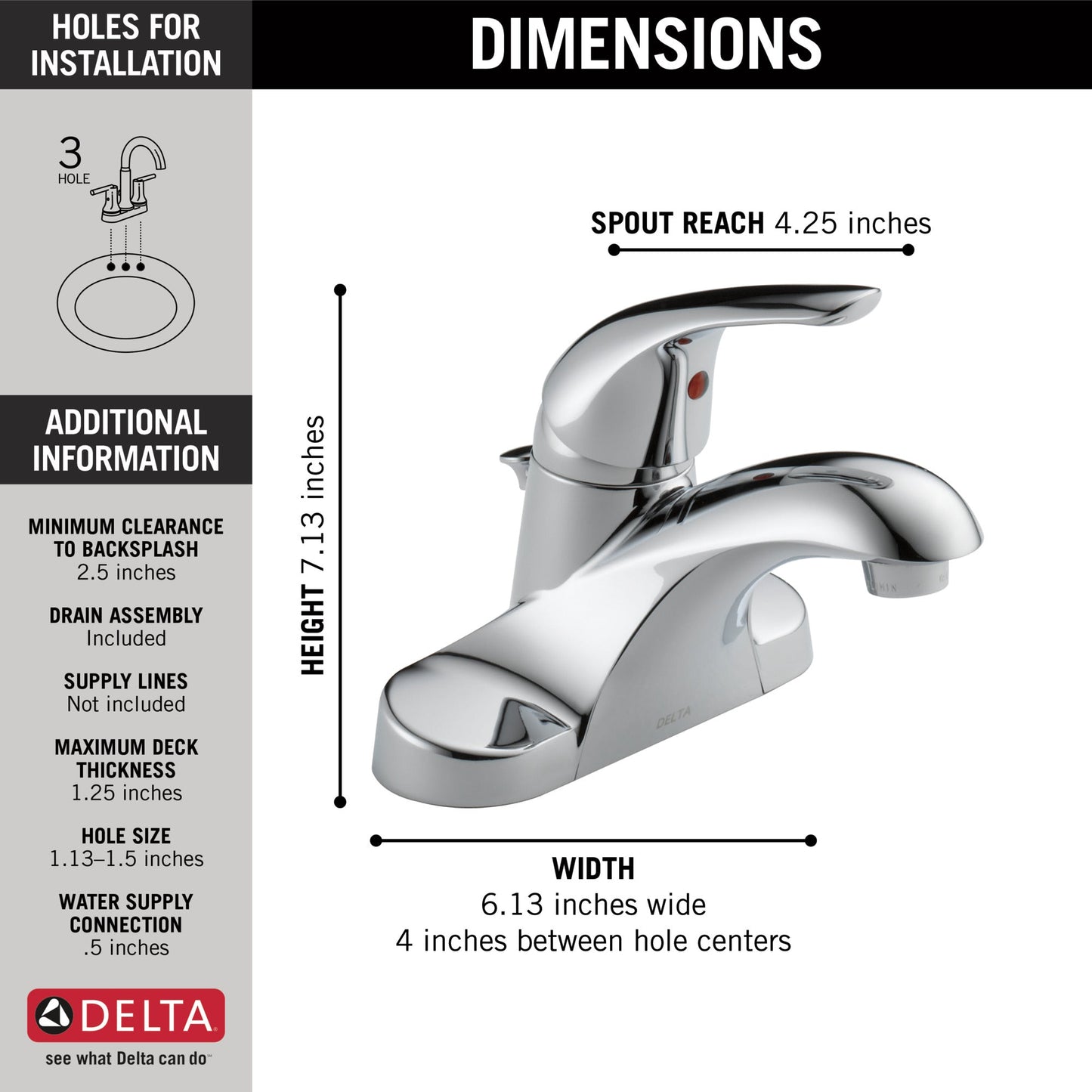 Delta Foundations B510LF Single Handle Centerset Bathroom Faucet