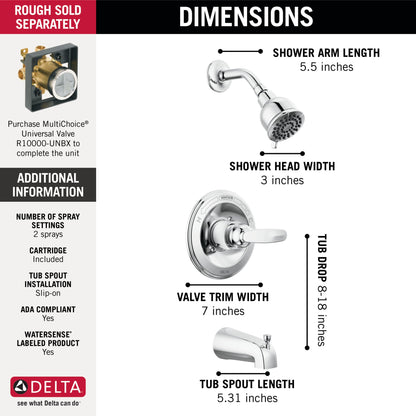 Delta Foundations BT13410 Monitor 13 Series Tub & Shower Trim