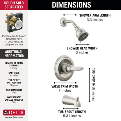 Delta Foundations BT13410 Monitor 13 Series Tub & Shower Trim