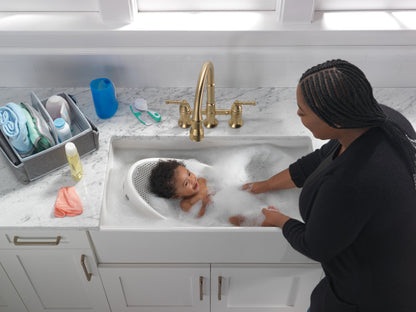 Delta Broderick 2390L Two Handle Pull-Down Bridge Kitchen Faucet