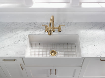 Delta Broderick 2390L Two Handle Pull-Down Bridge Kitchen Faucet