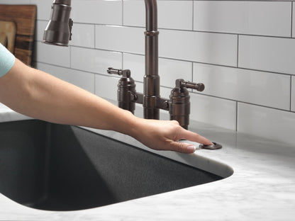 Delta Broderick 2390L Two Handle Pull-Down Bridge Kitchen Faucet