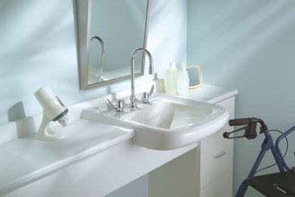 Commercial 23C6 23C632 Two Handle Widespread Lavatory Faucet with Gooseneck Spout - Less Pop-Up