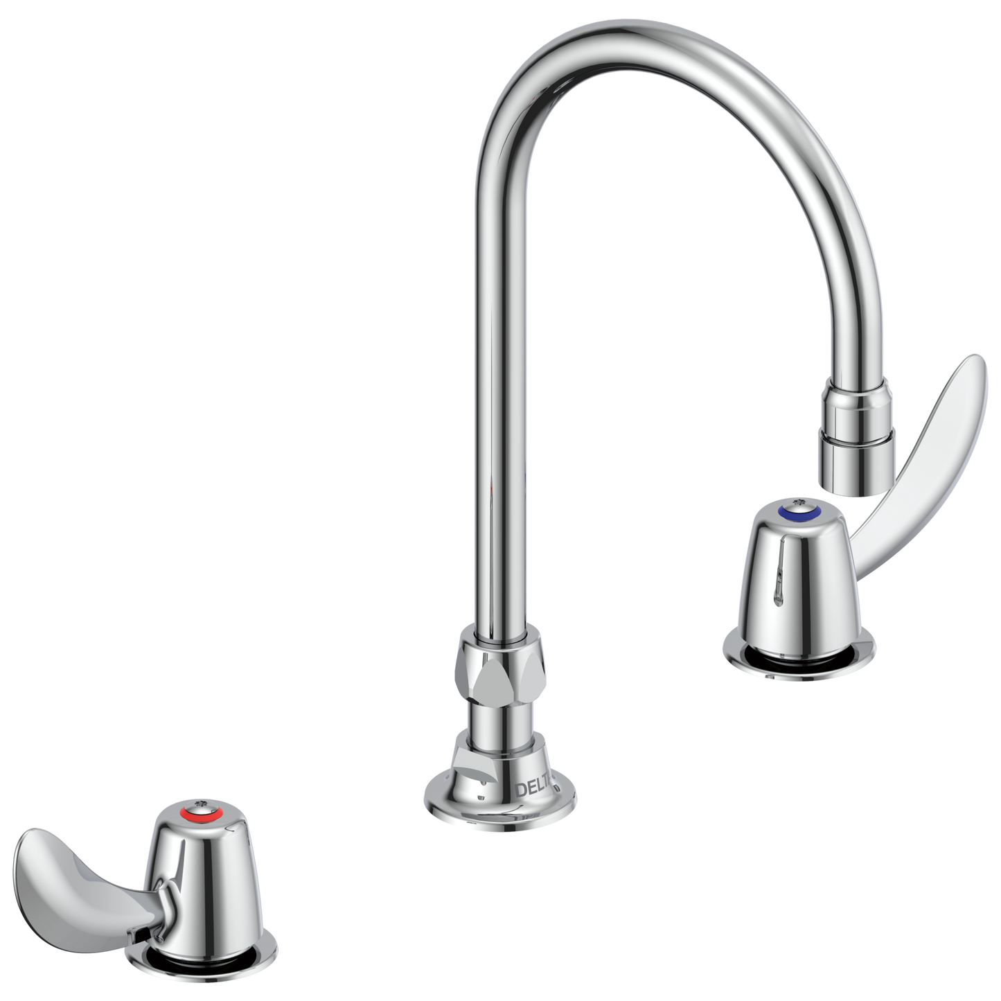 Commercial 23C6 23C642 Two Handle Widespread Lavatory Faucet with Gooseneck Spout - Less Pop-Up