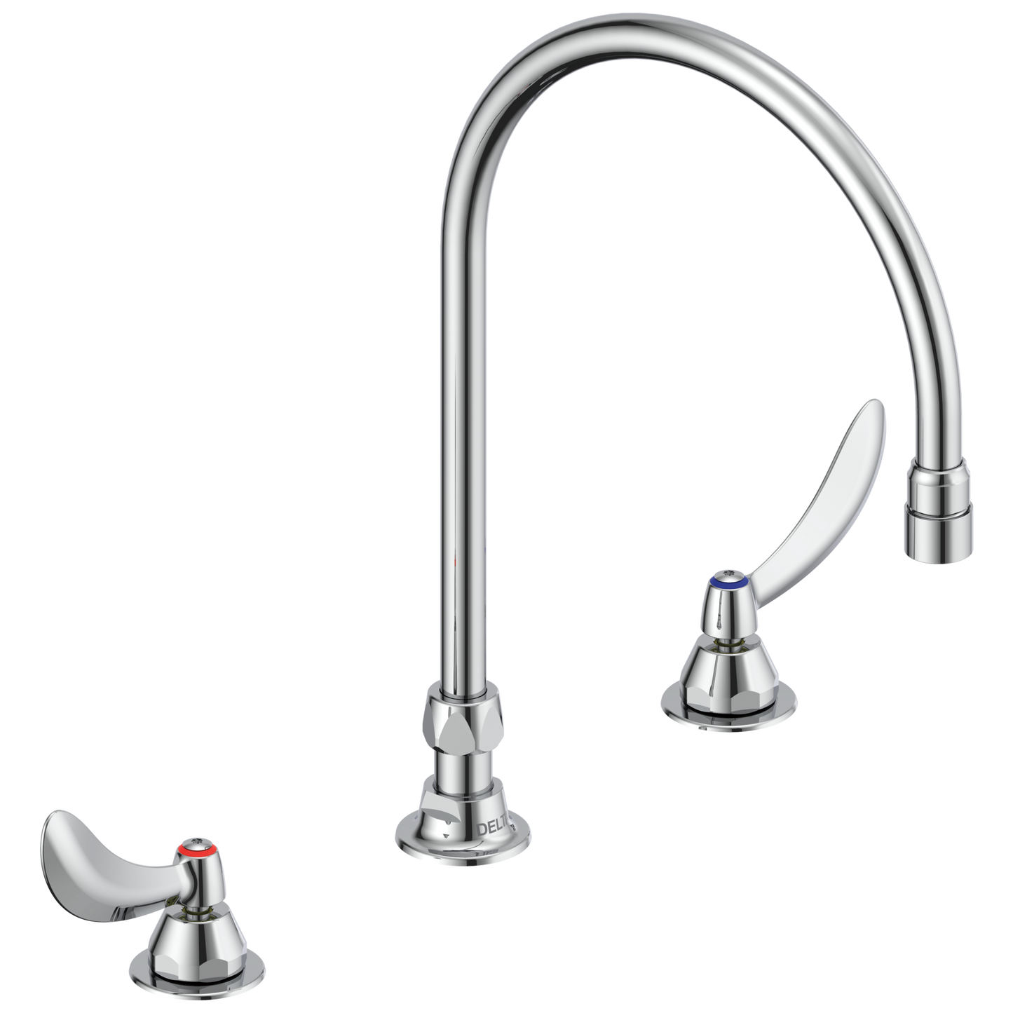 Commercial 23C6 23C644 Two Handle Widespread Bathroom Faucet with Gooseneck Spout - Less Pop-Up