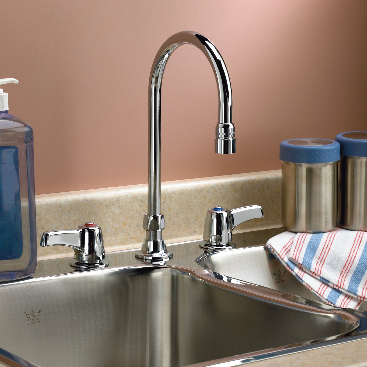Commercial 27C1 / 27C2 27C2933 Two Handle 8 In Below Deck-Mount Faucet