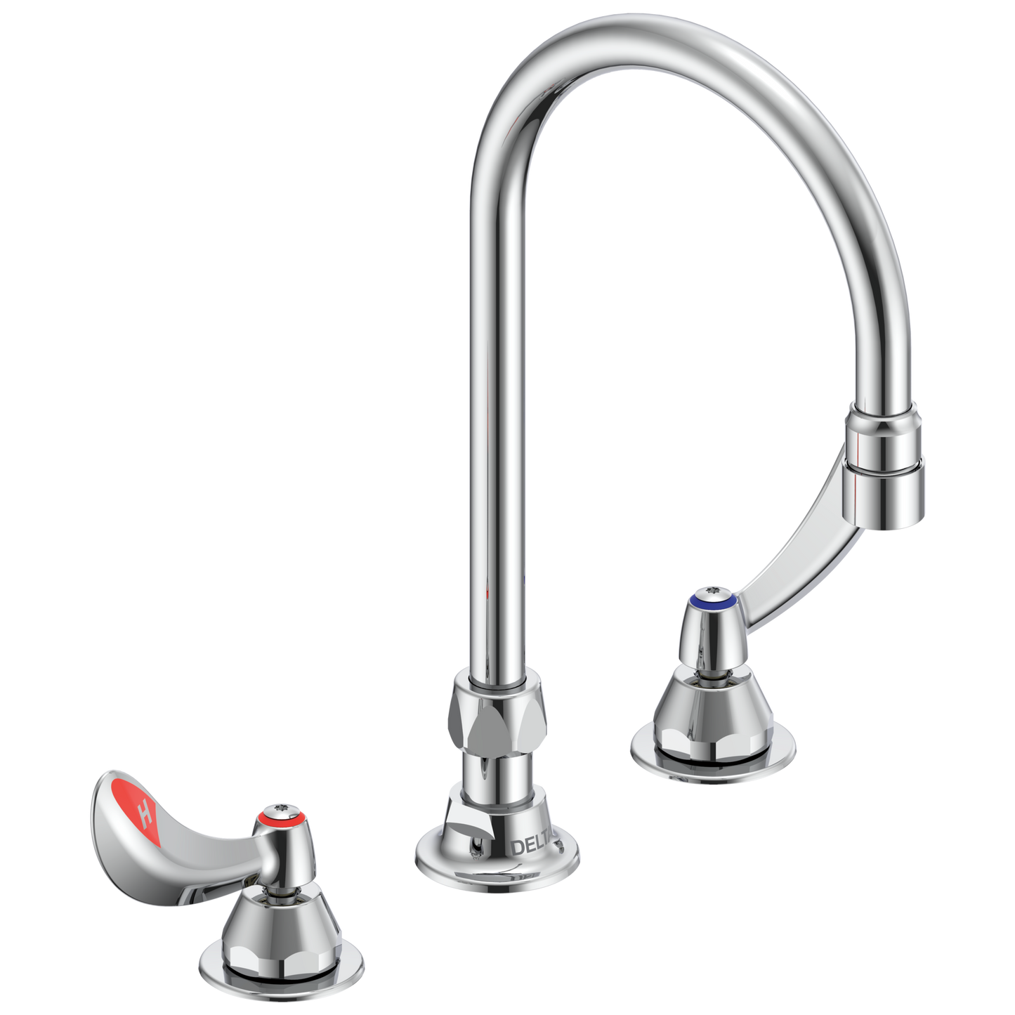 Commercial 27C1 / 27C2 27C2944 Two Handle 8 In Below Deck-Mount Faucet with Limited Swing Spout